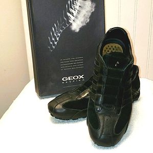 Ecco Snake Suede & Leather sneaker, black, 7